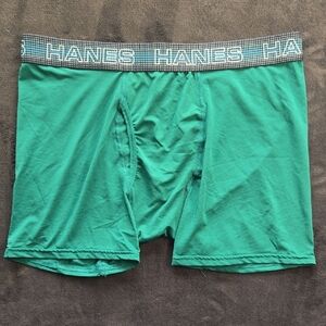 Hanes Green Boxer Briefs Soft Stretchy Fabric